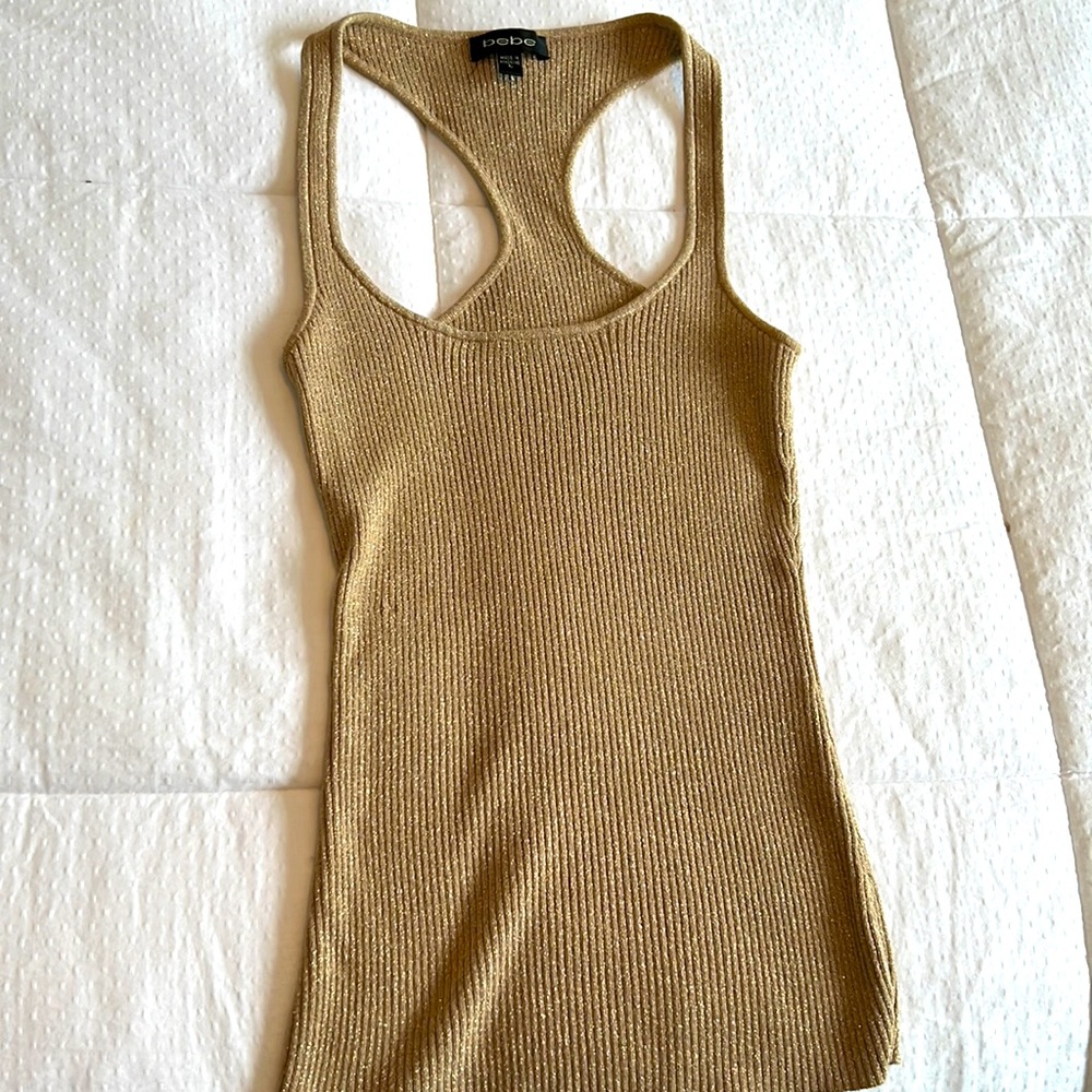 Bebe knitted gold color top